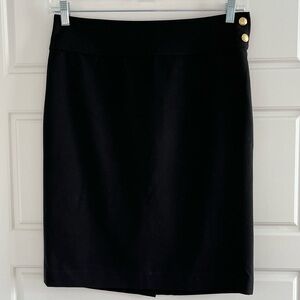 Lauren Ralph Lauren Womens Size 6 Pencil Skirt Black Side Zipper Careerwear